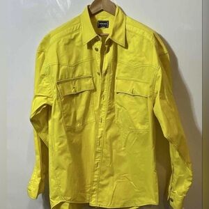 Versace Men's Bright Yellow Sz L Shirt Jacket